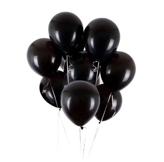 Balão/Bexiga Preto Liso Joy N°8 50 Unidades - QUALIFOR
