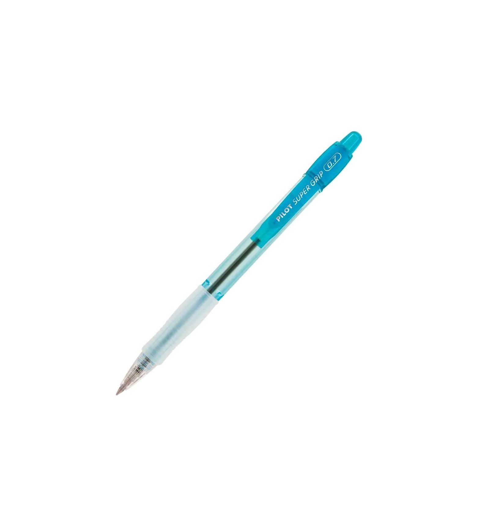 Caneta Esferográfica Super Grip Azul Claro 0.7mm Fina Color Pilot