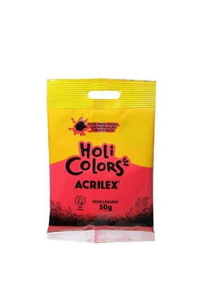 Pacote De Pó Colorido Para Festa Holi Colors Acrilex Vermelho Fogo