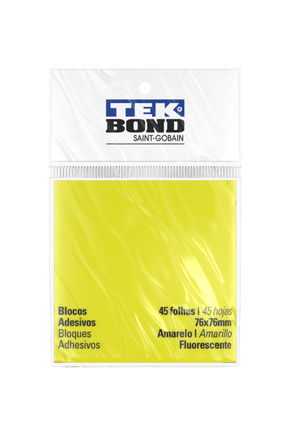 bloco adesivo amarelo fl 45f 76x76
